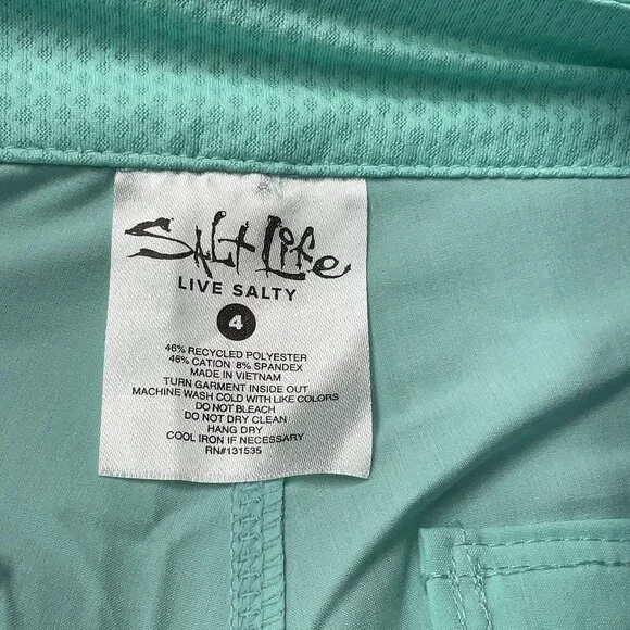 Salt Life Size 4 Shorts Mint Aqua Green - Blue SLX-QD Arubl - Picture 3 of 3